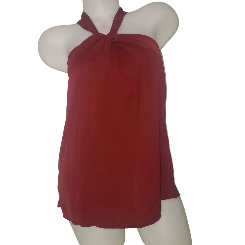 SHEIN Burgundy Red Sleeveless Twist Neck Halter Top Womens Size Large